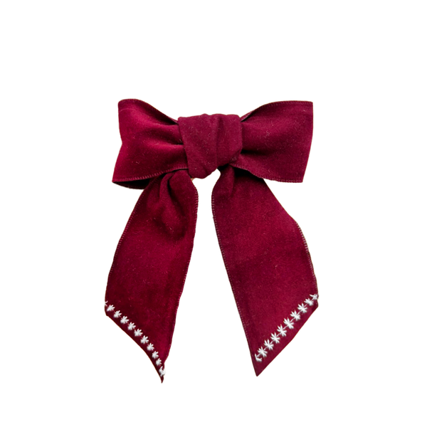 PORTA GUARDANAPO LAÇO DE VELUDO BORDADO