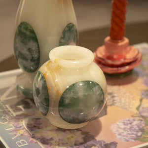 VASO DE ONIX ESFERA VERDE 10 CM