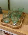 BANDEJA EM MADEIRA E RATTAN NATURAL ONDAS M 41X25CM