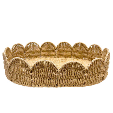 BANDEJA PALHA NATURAL SCALLOP G 44X33CM