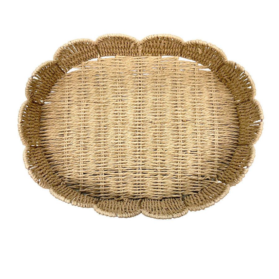 BANDEJA PALHA NATURAL SCALLOP G 44X33CM