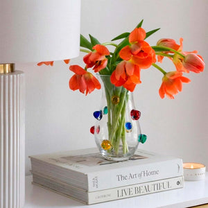 VASO EM VIDRO CONFETTI G 26CM