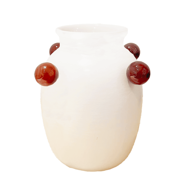 VASO CERÂMICA ARTESANAL NATURAL ÁGATAS 20CM