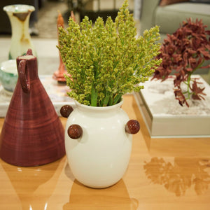 VASO CERÂMICA ARTESANAL NATURAL ÁGATAS 20CM