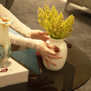 VASO CERÂMICA ARTESANAL NATURAL ÁGATAS 20CM