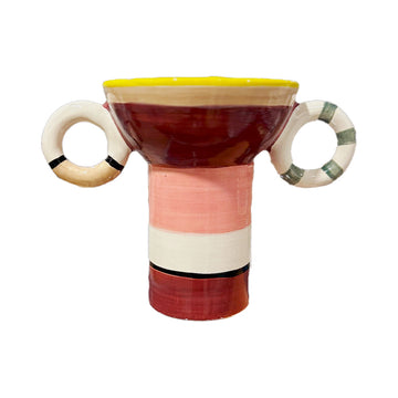 VASO DE CERÂMICA HARARE LISTRADO 17CM