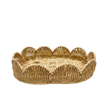 BANDEJA PALHA NATURAL SCALLOP M 27X34CM
