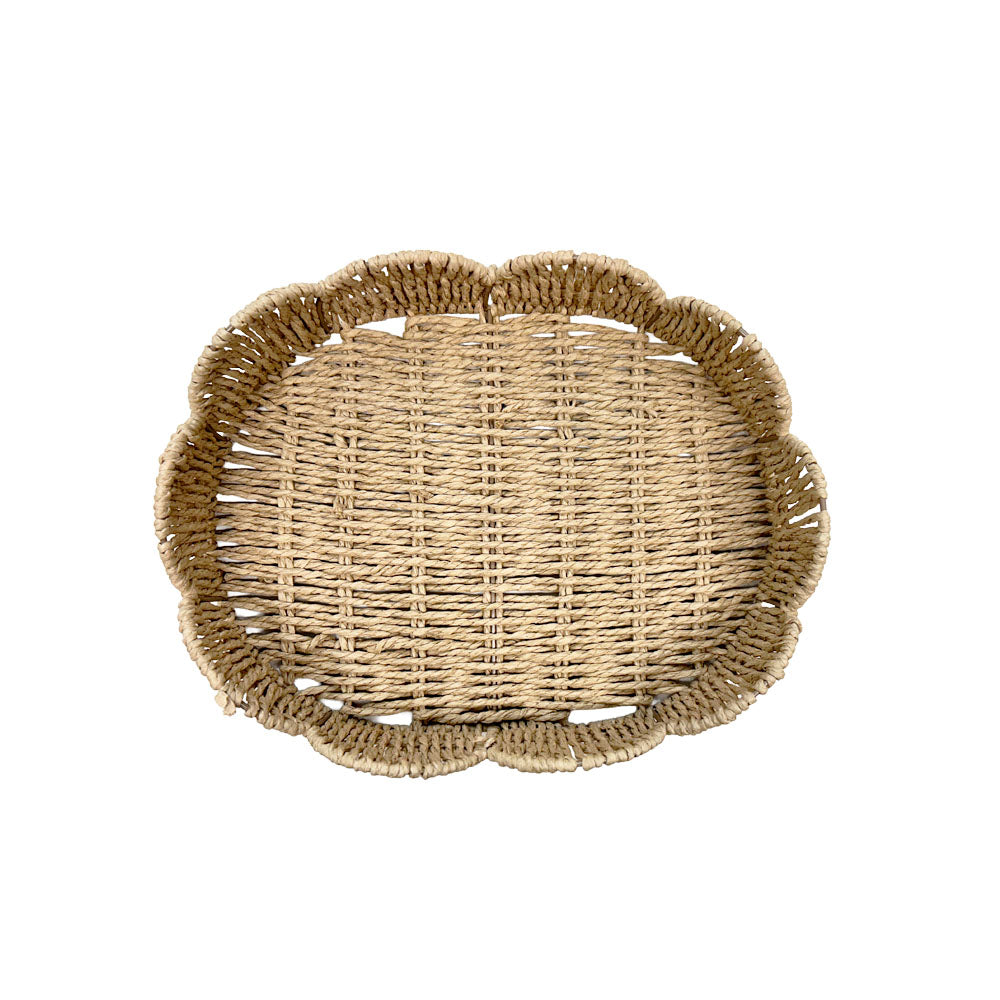 BANDEJA PALHA NATURAL SCALLOP M 27X34CM