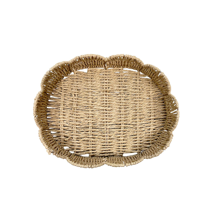 BANDEJA PALHA NATURAL SCALLOP M 27X34CM