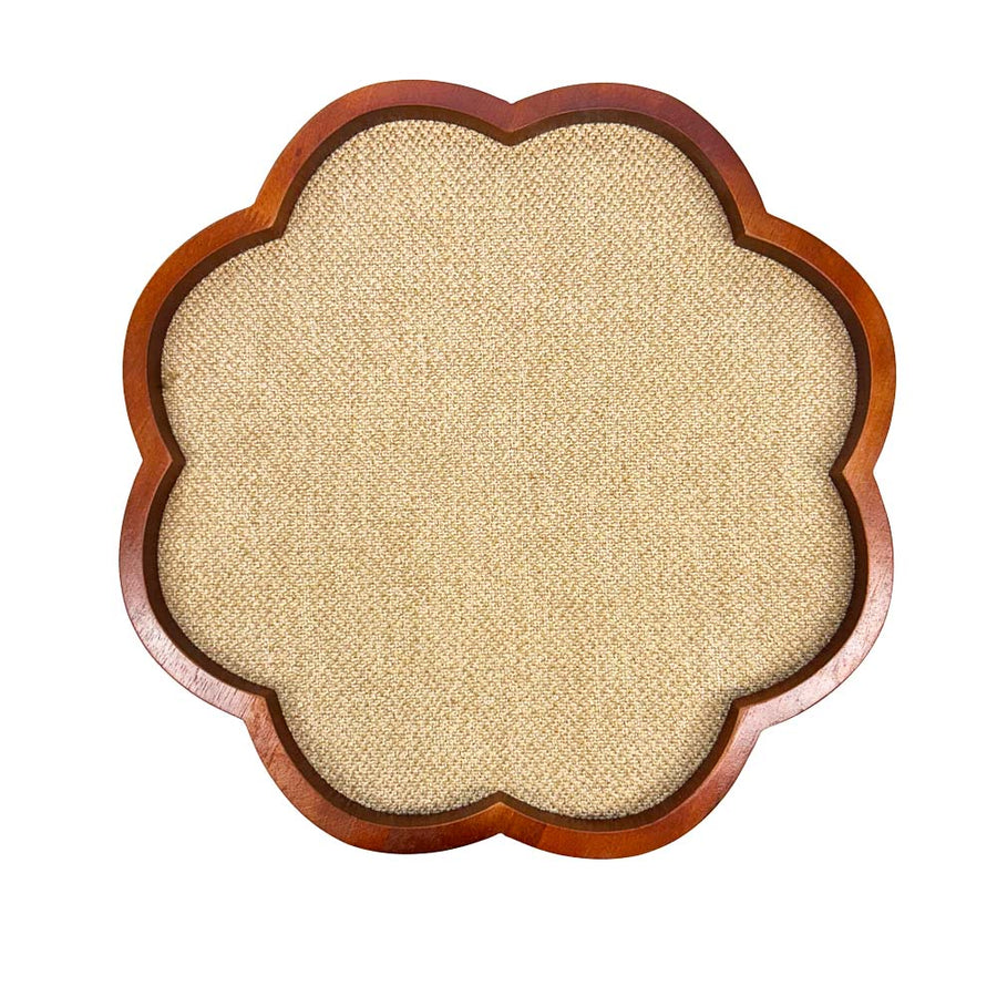 BANDEJA MDF NOGUEIRA FLOR G 37CM