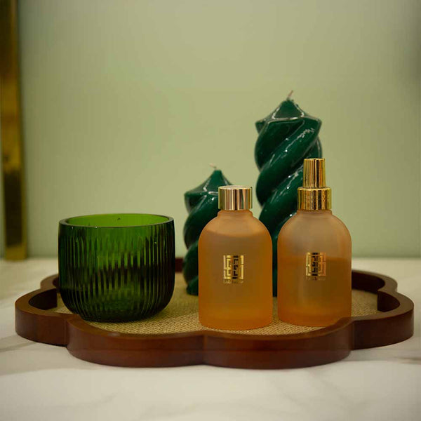 BANDEJA MDF NOGUEIRA FLOR M 33CM