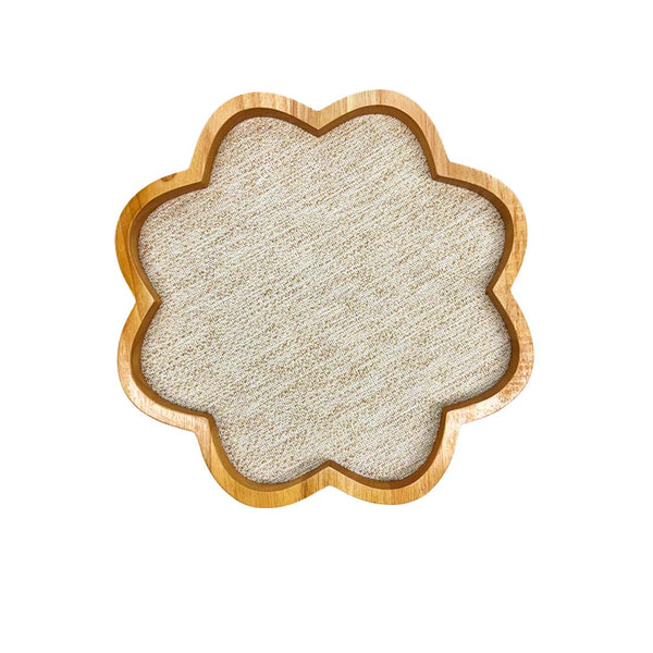 BANDEJA MDF CARVALHO FLOR M 33CM