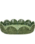 BANDEJA PALHA NATURAL SCALLOP VERDE M 27X34CM