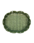 BANDEJA PALHA NATURAL SCALLOP VERDE M 27X34CM