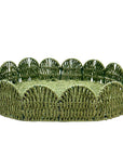 BANDEJA PALHA NATURAL SCALLOP VERDE G 44X33CM