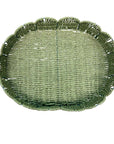 BANDEJA PALHA NATURAL SCALLOP VERDE G 44X33CM
