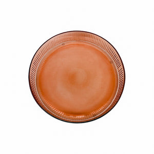 BANDEJA DE VIDRO REDONDA LAPIDADA CORAL 30CM
