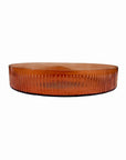 BANDEJA DE VIDRO REDONDA LAPIDADA CORAL 30CM