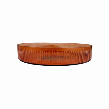 BANDEJA DE VIDRO REDONDA LAPIDADA CORAL 30CM