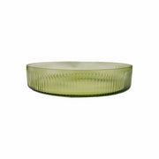 BANDEJA DE VIDRO REDONDA LAPIDADA VERDE 30CM