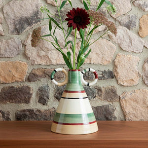 VASO DE CERÂMICA NAIRÓBI LISTRADO VERDE 25CM