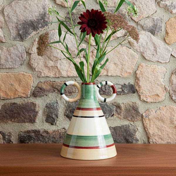 VASO DE CERÂMICA NAIRÓBI LISTRADO VERDE 25CM