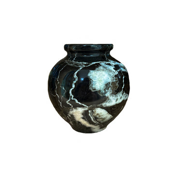 VASO DE ONIX REDONDO 10CM PRETO
