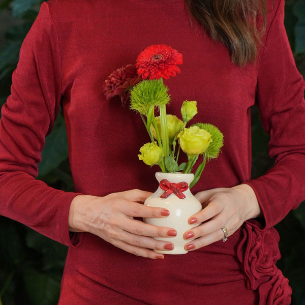 MINI VASO CERÂMICA ARTESANAL LAÇO