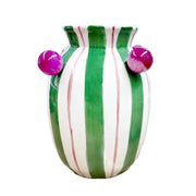 VASO CERÂMICA ARTESANAL VERDE ÁGATAS 20CM