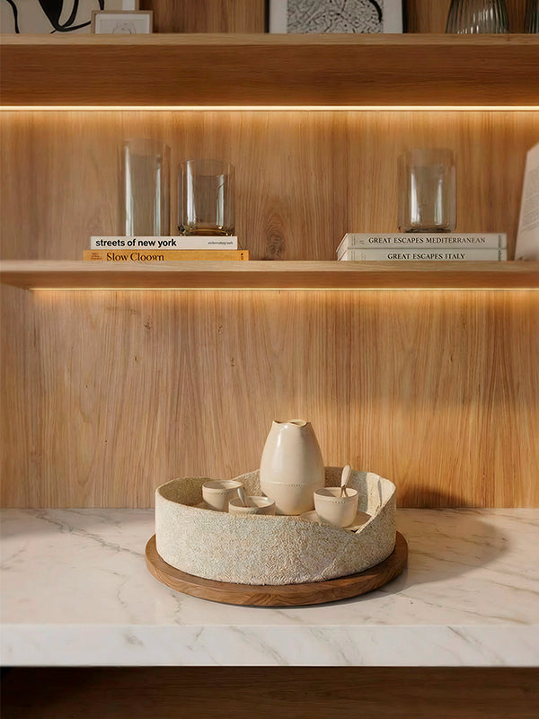 BANDEJA REDONDA ORGÂNICA AREIA