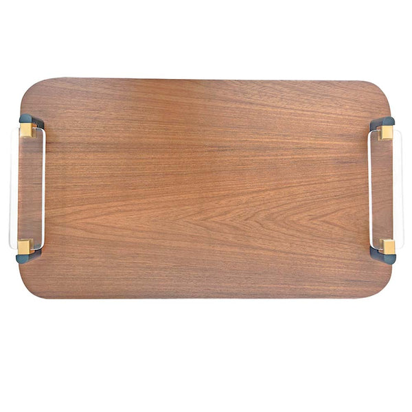 BANDEJA STUDIO EM MADEIRA COM ACRÍLICO