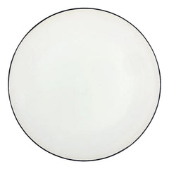 PRATO RASO DE CERÂMICA ARTESANAL FRISO PRETO