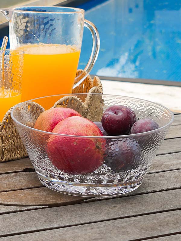 SALADEIRA DE ACRÍLICO PRISMA TRANSPARENTE 25CM