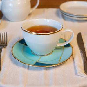 XÍCARA CHÁ DE PORCELANA GOLD DÉCO