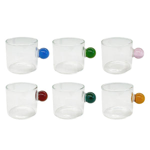 SET 6 XÍCARAS DE VIDRO ESFERA COLORS