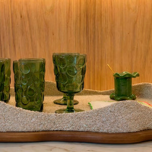 TAÇA DE VIDRO VERDE RIO