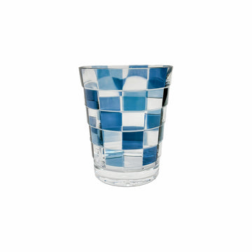 COPO BAIXO DE ACRÍLICO CHECK AZUL 470ML