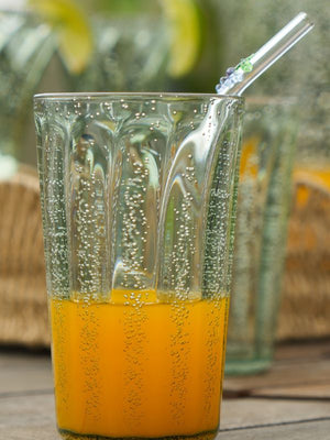 SET CANUDOS DE VIDRO DRINKS FRUTINHAS 4 PEÇAS