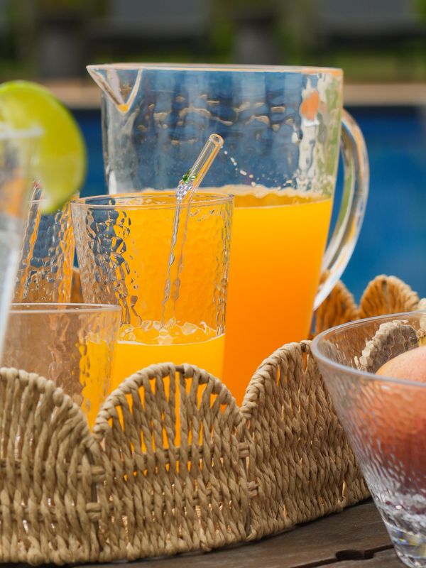 SET CANUDOS DE VIDRO DRINKS FRUTINHAS 4 PEÇAS