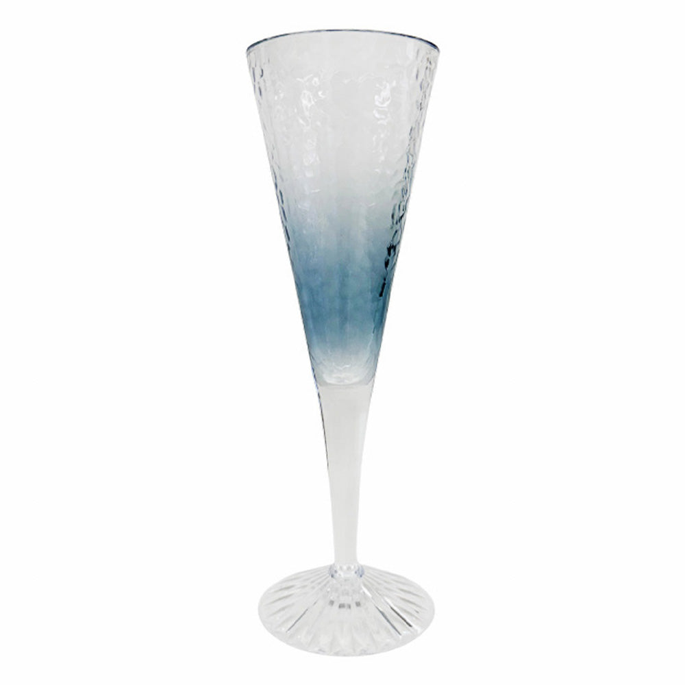 TAÇA DE CHAMPANHE EM ACRÍLICO PRISMA AZUL