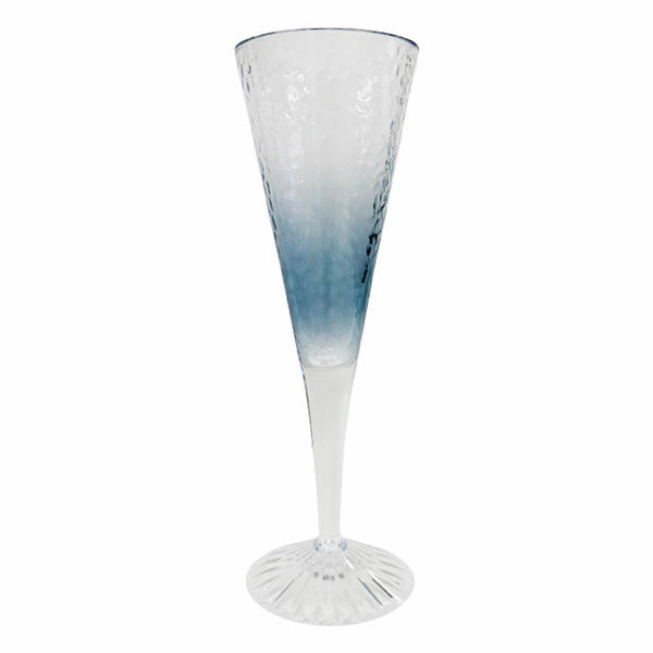 TAÇA DE CHAMPANHE EM ACRÍLICO PRISMA AZUL