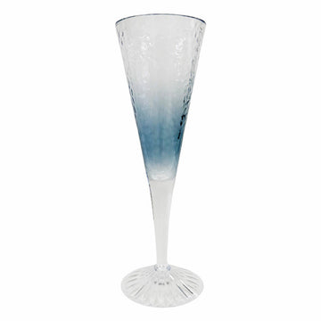 TAÇA DE CHAMPANHE EM ACRÍLICO PRISMA AZUL