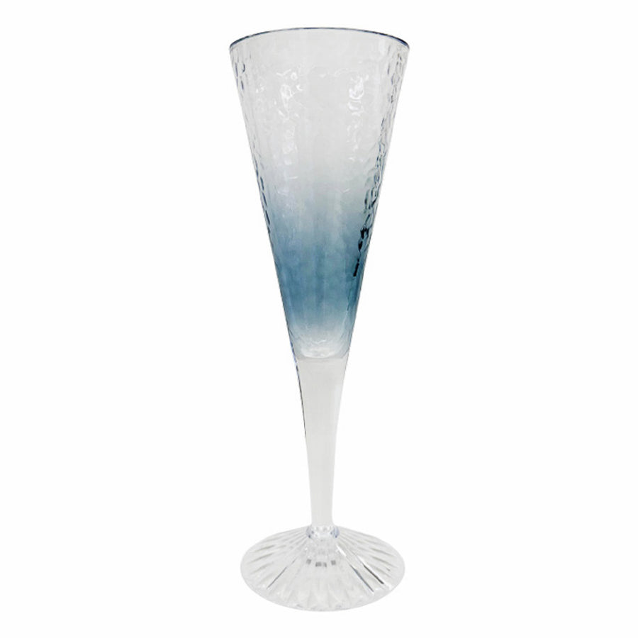 TAÇA DE CHAMPANHE EM ACRÍLICO PRISMA AZUL