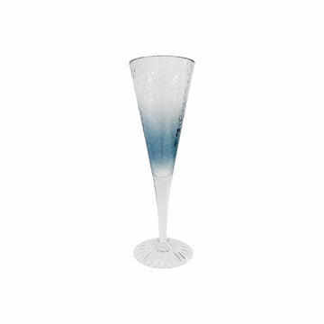 TAÇA DE CHAMPANHE EM ACRÍLICO PRISMA AZUL