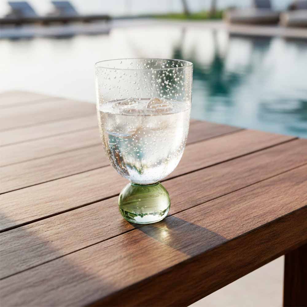 COPO DE ACRÍLICO COM ESFERA VERDE 360ML