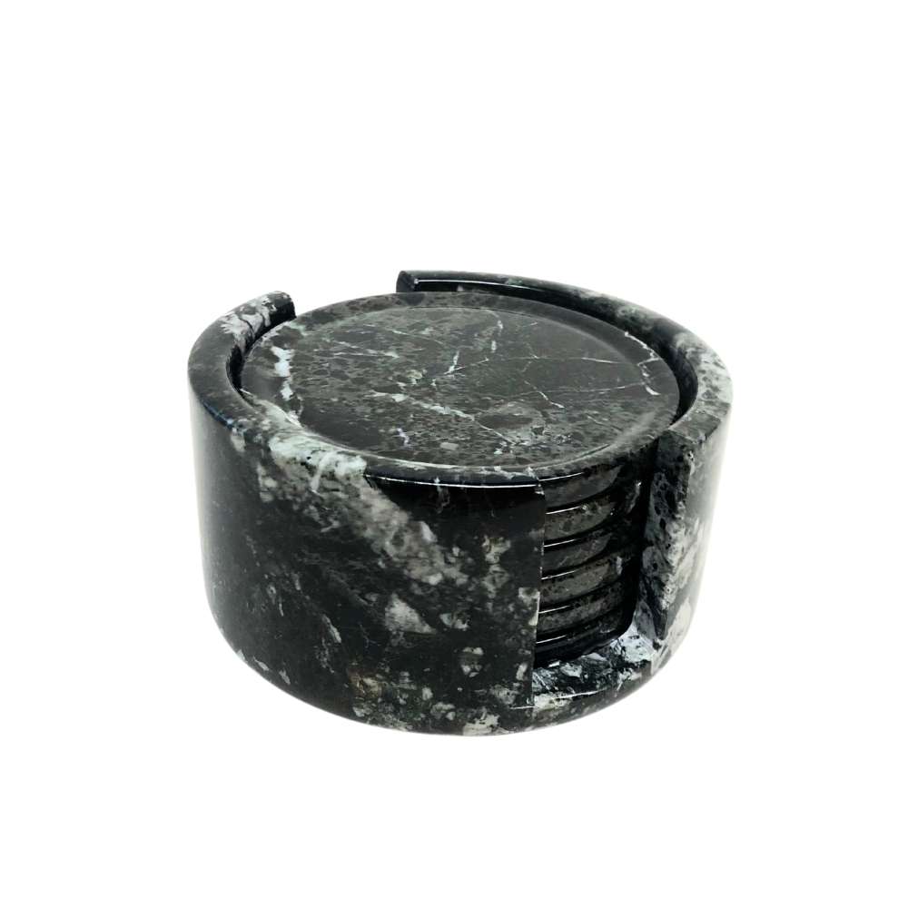 PORTA COPO DE ONIX PRETO 10CM C/6 PECAS E SUPORTE
