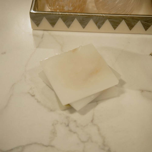 PORTA COPO DE ONIX 10CM QUADRADO 4 PECAS