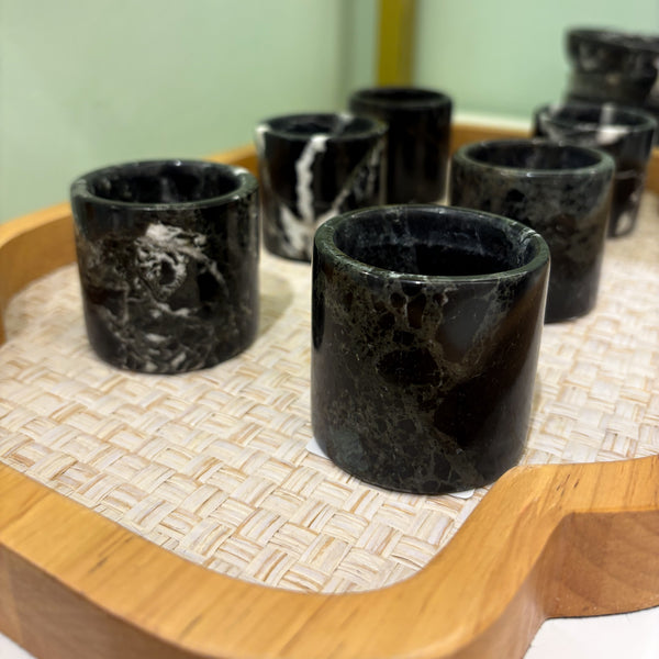 SET 2 COPOS DE SAQUÊ ONIX PRETO 5CM