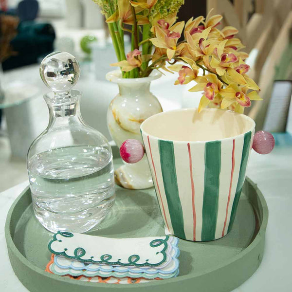 BALDE DE GELO CERÂMICA ARTESANAL AGATA VERDE