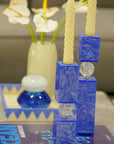 CASTIÇAL CRISTAL AZUL P 20CM
